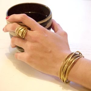 Bague et bracelet bronze pièce unique