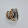Bague "CO 17" en bronze bicolore. Fabrication française - Création artisanale Corinne Castin