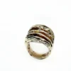 Bague "5 Lamelles" Bronze doré. Fabrication française - Création artisanale Corinne Castin